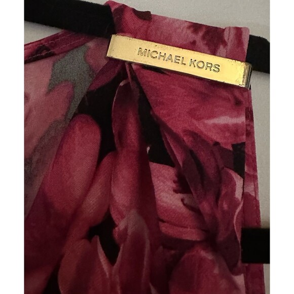 MICHAEL KORS Sleeveless Pink Red Floral Top Blouse Size Petite Small - Picture 3 of 5